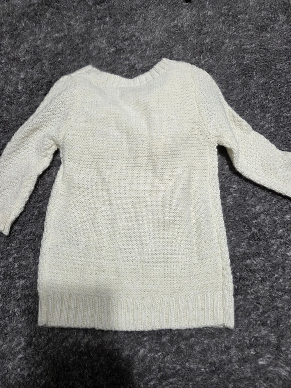 OshKosh B'gosh Cream Pom-Pom Cable Knit Sweater Top